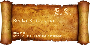 Rosta Krisztina névjegykártya